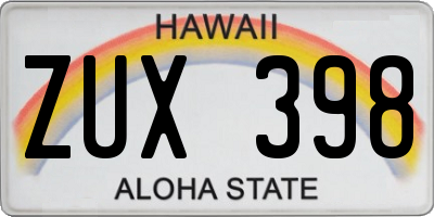 HI license plate ZUX398