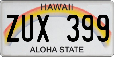 HI license plate ZUX399