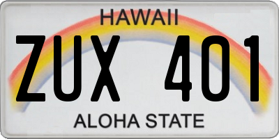 HI license plate ZUX401