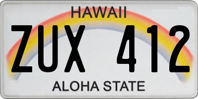 HI license plate ZUX412