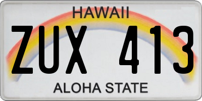 HI license plate ZUX413