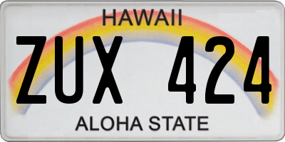 HI license plate ZUX424