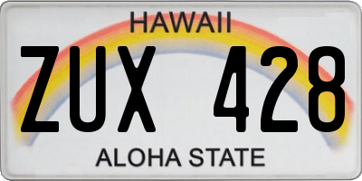 HI license plate ZUX428