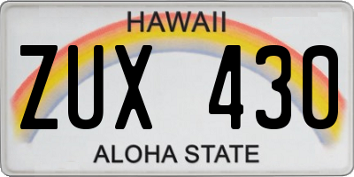 HI license plate ZUX430