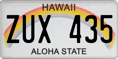 HI license plate ZUX435