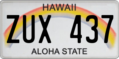 HI license plate ZUX437
