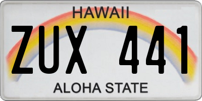 HI license plate ZUX441