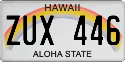 HI license plate ZUX446