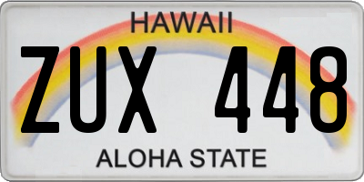 HI license plate ZUX448