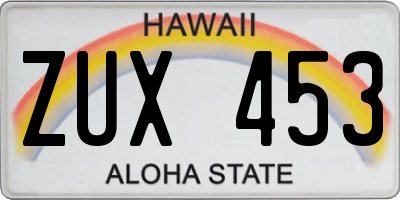 HI license plate ZUX453