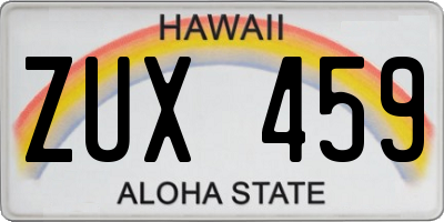 HI license plate ZUX459