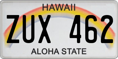 HI license plate ZUX462