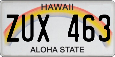 HI license plate ZUX463