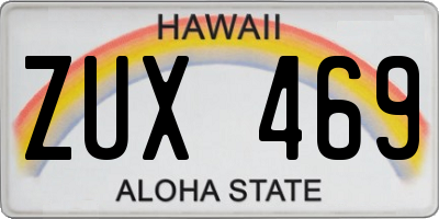 HI license plate ZUX469