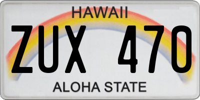 HI license plate ZUX470