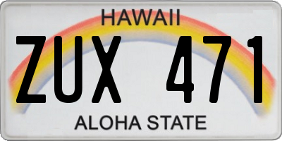 HI license plate ZUX471