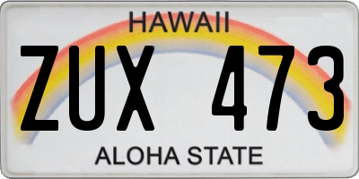 HI license plate ZUX473