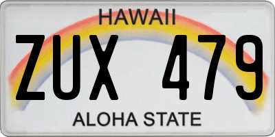 HI license plate ZUX479