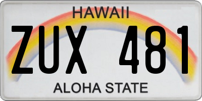 HI license plate ZUX481