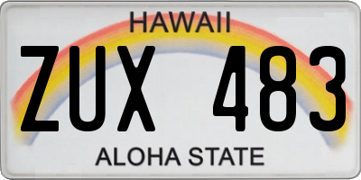 HI license plate ZUX483