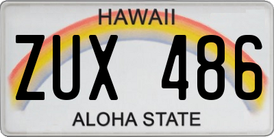 HI license plate ZUX486