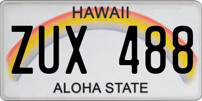 HI license plate ZUX488