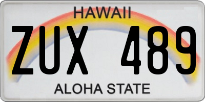 HI license plate ZUX489