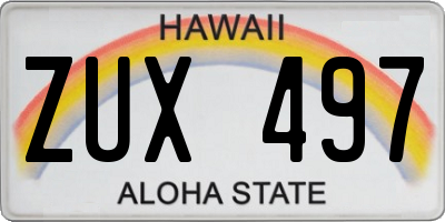 HI license plate ZUX497