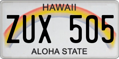 HI license plate ZUX505