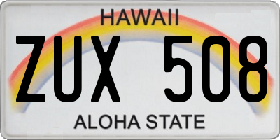 HI license plate ZUX508