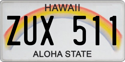 HI license plate ZUX511