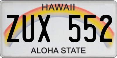 HI license plate ZUX552