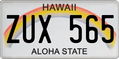 HI license plate ZUX565