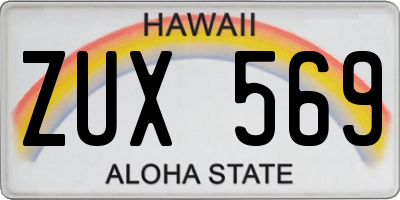 HI license plate ZUX569
