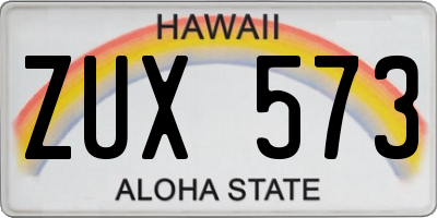 HI license plate ZUX573