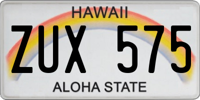 HI license plate ZUX575