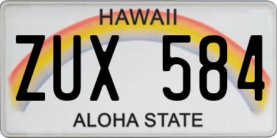 HI license plate ZUX584