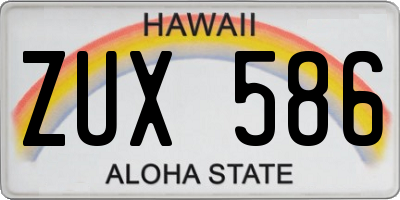 HI license plate ZUX586