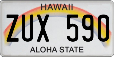 HI license plate ZUX590