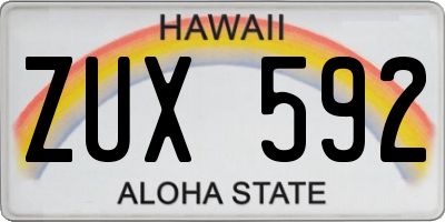 HI license plate ZUX592