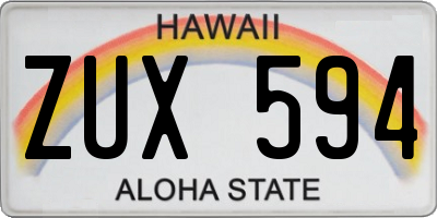 HI license plate ZUX594