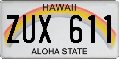 HI license plate ZUX611