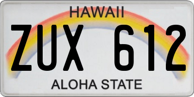 HI license plate ZUX612