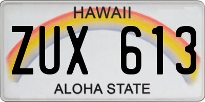 HI license plate ZUX613