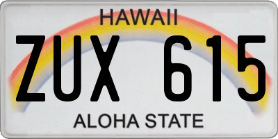 HI license plate ZUX615