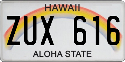 HI license plate ZUX616