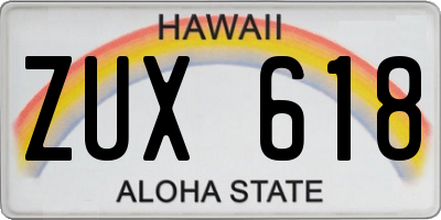 HI license plate ZUX618