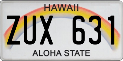 HI license plate ZUX631
