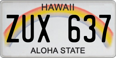 HI license plate ZUX637