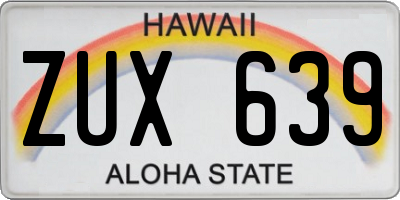 HI license plate ZUX639